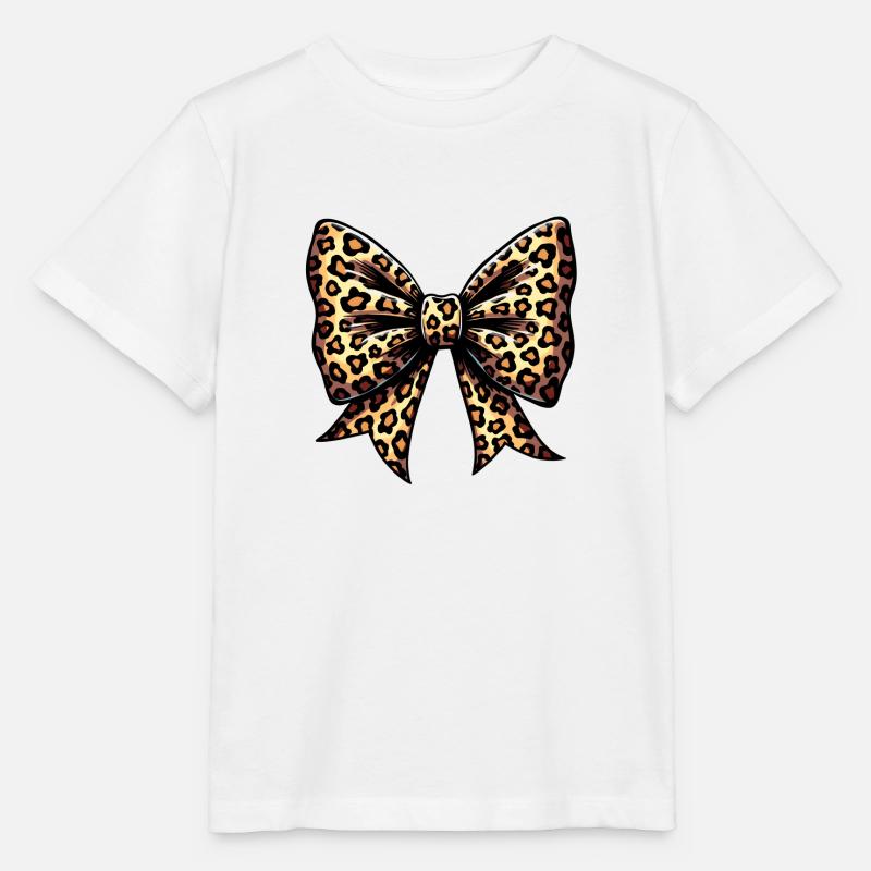 GRAND NOEUD À TENDANCE LÉOPARD - T-shirt bio MINI CREATOR Stanley/Stella Enfant - blanc