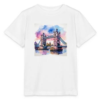 Tower Bridge Watercolour Art - Vibrant London Land - Stanley/Stella MINI CREATOR Kids’ T-Shirt - white - Front - Maike (125cm)