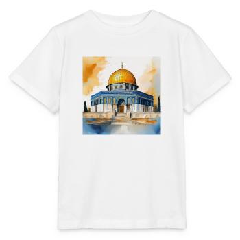 Iconic Dome of the Rock Watercolour Art - Stanley/Stella MINI CREATOR Kids’ T-Shirt - white - Front - Maike (125cm)