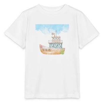 Tugboat Watercolour Illustration - Stanley/Stella MINI CREATOR Kids’ T-Shirt - white - Front - Maike (125cm)