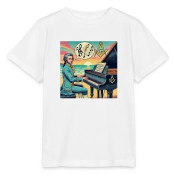 Mozart war Freimaurer - Stanley/Stella Kinder T-Shirt MINI CREATOR  - Weiß - Vorne - Maike (125cm)