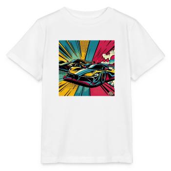 Véhicule GT Popart - T-shirt bio MINI CREATOR Stanley/Stella Enfant - blanc - Devant - Maike (125cm)