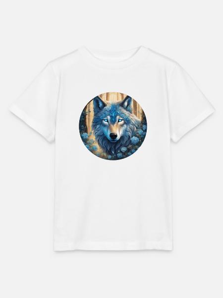 Ein mystischer Wolfskopf - Stanley/Stella Kinder T-Shirt MINI CREATOR - Weiß