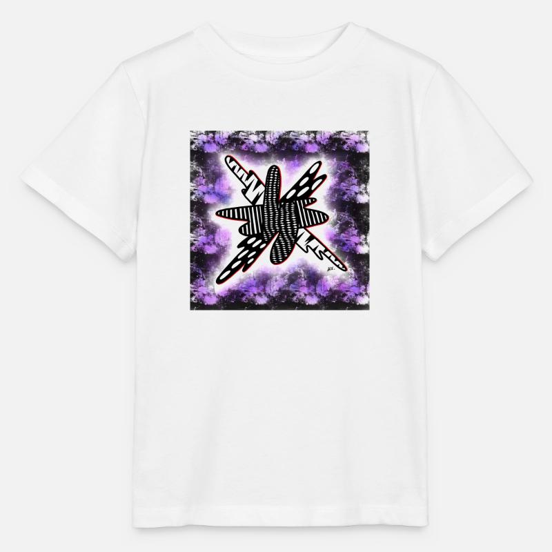 Kreativ gemusterter Klecks auf schwarz-violett - Stanley/Stella Kinder T-Shirt MINI CREATOR  - Weiß