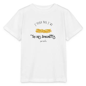 J’peux pas j’ai tri des spaghettis par taille - T-shirt bio MINI CREATOR Stanley/Stella Enfant - blanc - Devant - Maike (125cm)