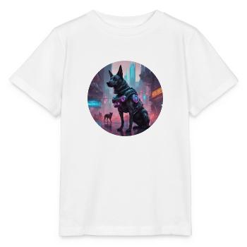 A Cyberpunk Dog - Stanley/Stella MINI CREATOR Kids’ T-Shirt - white - Front - Maike (125cm)