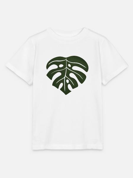 Monstera-Blatt - Stanley/Stella Kinder T-Shirt MINI CREATOR - Weiß