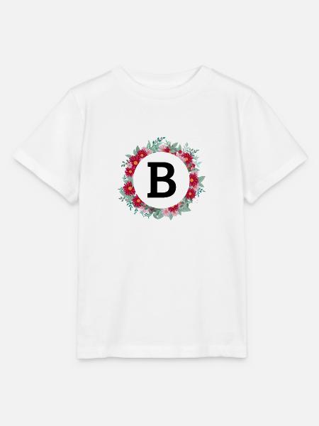 Buchstabe b Blumenkrone - Stanley/Stella Kinder T-Shirt MINI CREATOR - Weiß