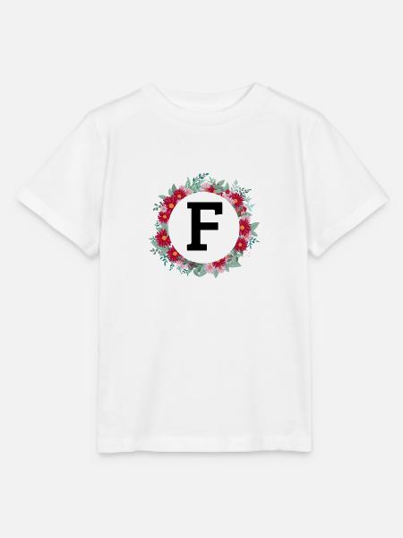 Buchstabe f Blumenkrone - Stanley/Stella Kinder T-Shirt MINI CREATOR - Weiß
