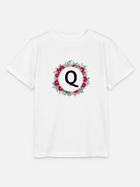 Buchstabe q Blumenkrone - Stanley/Stella Kinder T-Shirt MINI CREATOR  - Weiß