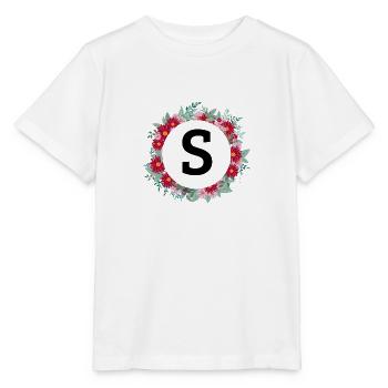 Blumenkrone des Buchstabens - Stanley/Stella Kinder T-Shirt MINI CREATOR  - Weiß - Vorne - Maike (125cm)