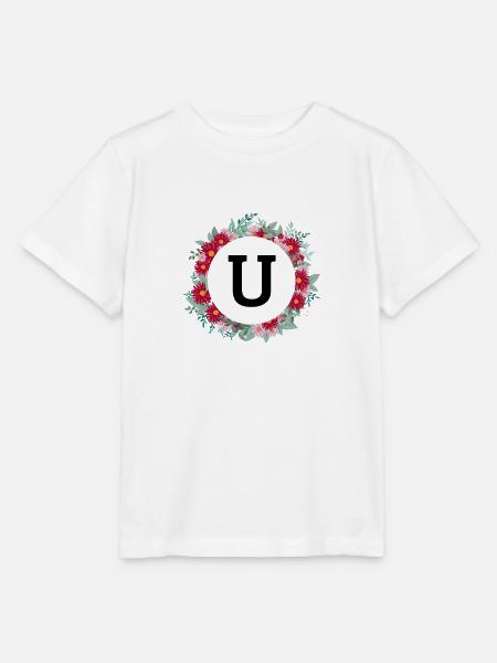 Buchstabe u Blumenkrone - Stanley/Stella Kinder T-Shirt MINI CREATOR  - Weiß