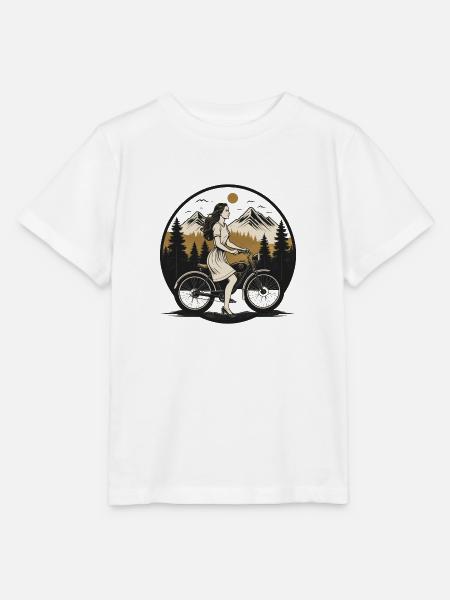 Girl on Bike - Stanley/Stella Kinder T-Shirt MINI CREATOR - Weiß