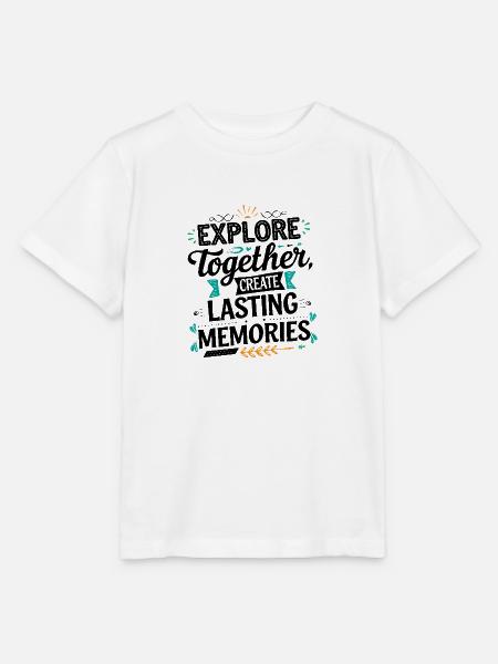 Explore Together adevnture travel quote text art - Stanley/Stella Kinder T-Shirt MINI CREATOR - Weiß