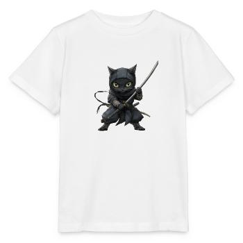 Cat Ninja, Katzenliebhaber Shirt, Taschen, Shirt, TankTop - Stanley/Stella Kinder T-Shirt MINI CREATOR  - Weiß - Vorne - Maike (125cm)