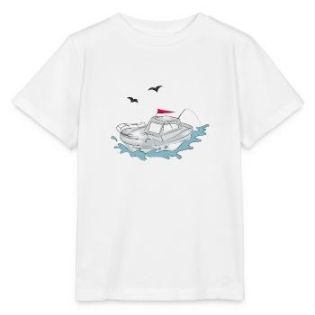 Yacht amusant - T-shirt bio MINI CREATOR Stanley/Stella Enfant - blanc - Devant - Maike (125cm)