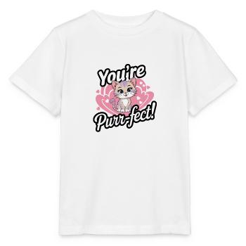 You're Purr-fect! - Stanley/Stella MINI CREATOR Kids’ T-Shirt - white - Front - Maike (125cm)