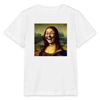 Mona Lisa rire - T-shirt bio MINI CREATOR Stanley/Stella Enfant - blanc - Devant - Maike (125cm)