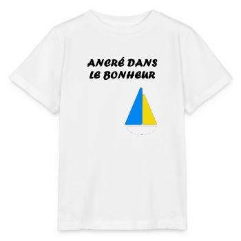 ancré dans le bonheur - T-shirt bio MINI CREATOR Stanley/Stella Enfant - blanc - Devant - Maike (125cm)
