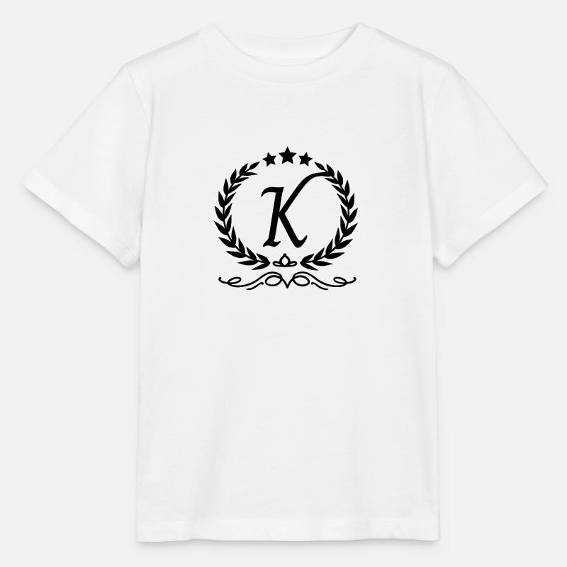 Lettre k couronne - T-shirt bio MINI CREATOR Stanley/Stella Enfant - blanc