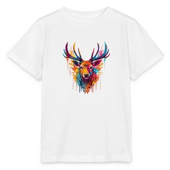 Colour-coloured stag - Stanley/Stella MINI CREATOR Kids’ T-Shirt - white - Front - Maike (125cm)
