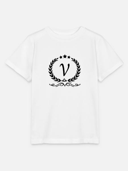 Buchstabe V Krone - Stanley/Stella Kinder T-Shirt MINI CREATOR  - Weiß