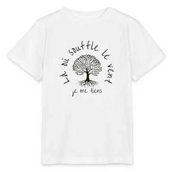 Là où souffle le vent, je me tiens ! vêtements bio - T-shirt bio MINI CREATOR Stanley/Stella Enfant - blanc - Devant - Maike (125cm)