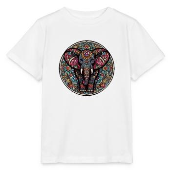 Indian mantra elephant - Stanley/Stella MINI CREATOR Kids’ T-Shirt - white - Front - Maike (125cm)