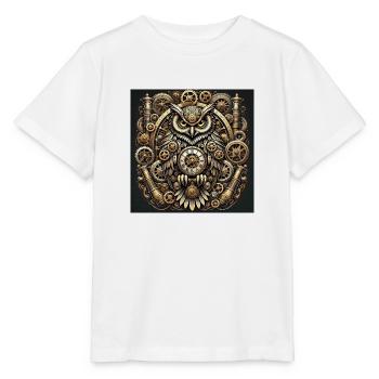 Steampunk Chrono Owl Warden - Stanley/Stella MINI CREATOR Kids’ T-Shirt - white - Front - Maike (125cm)