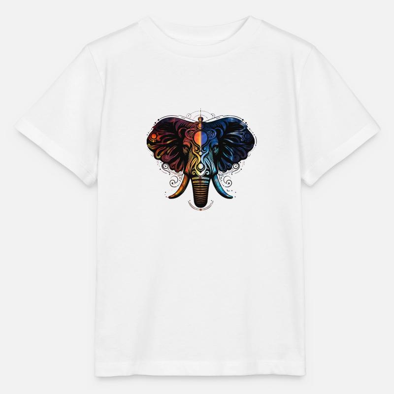 Éléphant Feu Eau - T-shirt bio MINI CREATOR Stanley/Stella Enfant - blanc