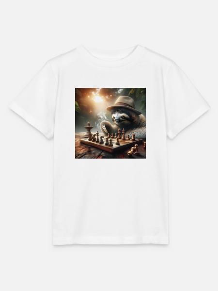 Faultier Wanderer Schach - Stanley/Stella Kinder T-Shirt MINI CREATOR  - Weiß