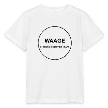 Waage - in der Ruhe liegt die Kraft - Stanley/Stella Kinder T-Shirt MINI CREATOR  - Weiß - Vorne - Maike (125cm)