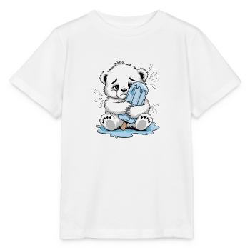 Schmelzen dahin – Trauriges Eisbärenjunges - Stanley/Stella Kinder T-Shirt MINI CREATOR  - Weiß - Vorne - Maike (125cm)