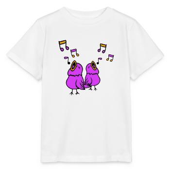 Songbirds sing musical notes, sparrows chirp music - Stanley/Stella MINI CREATOR Kids’ T-Shirt - white - Front - Maike (125cm)
