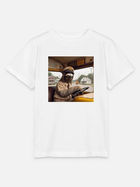 Faultier Schulbus Tramp - Stanley/Stella Kinder T-Shirt MINI CREATOR - Weiß