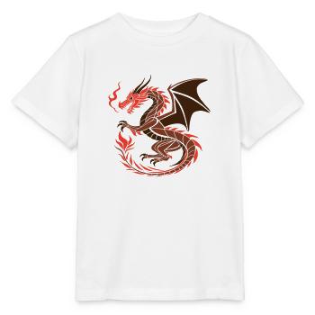 Dragon Rouge - Art Fantastique - T-shirt bio MINI CREATOR Stanley/Stella Enfant - blanc - Devant - Maike (125cm)