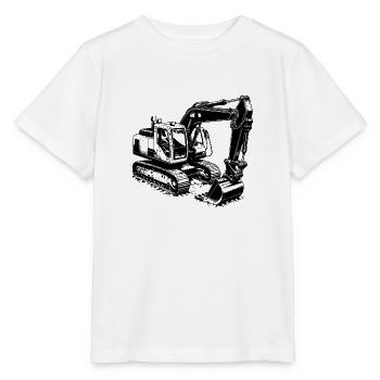 Technology meets power, muscleman, excavator - Stanley/Stella MINI CREATOR Kids’ T-Shirt - white - Front - Maike (125cm)