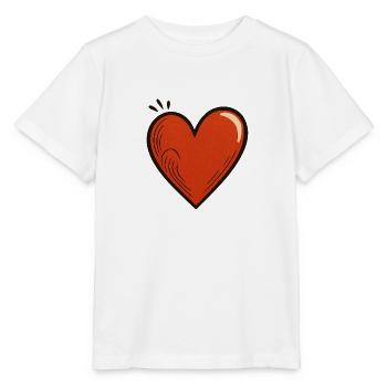 Jumping Heart – Love with Swing - Stanley/Stella MINI CREATOR Kids’ T-Shirt - white - Front - Maike (125cm)