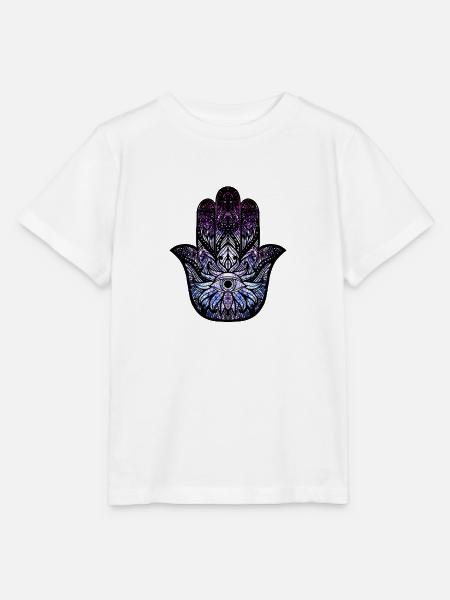 Kosmischer Hamsa - Stanley/Stella Kinder T-Shirt MINI CREATOR - Weiß