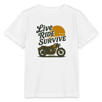 moto live ride survivre style vintage - T-shirt bio MINI CREATOR Stanley/Stella Enfant - blanc - Devant - Maike (125cm)