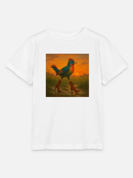 Bunter Vogel in Higheels - Stanley/Stella Kinder T-Shirt MINI CREATOR  - Weiß