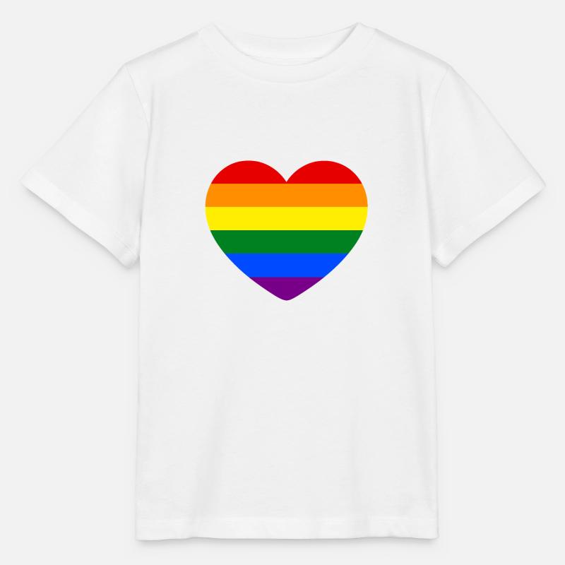 Coeur arc-en-ciel - T-shirt bio MINI CREATOR Stanley/Stella Enfant - blanc