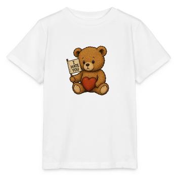 Love and Hate Teddy Bear Design - Stanley/Stella MINI CREATOR Kids’ T-Shirt - white - Front - Maike (125cm)