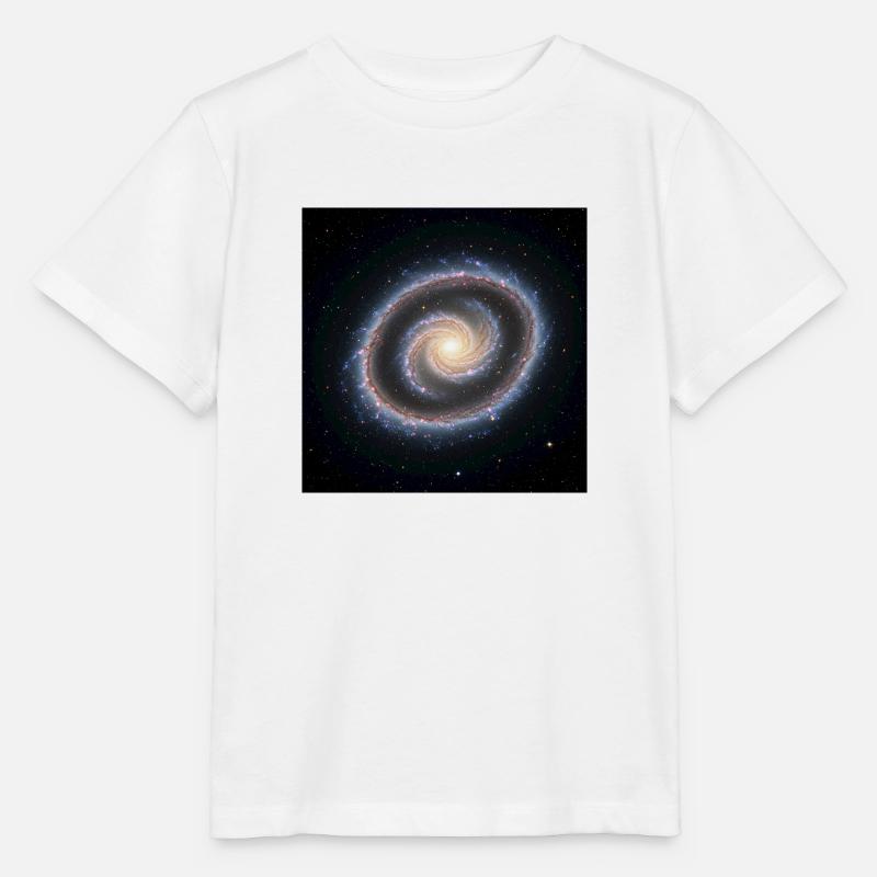Impression d’art en spirale galaxie - T-shirt bio MINI CREATOR Stanley/Stella Enfant - blanc