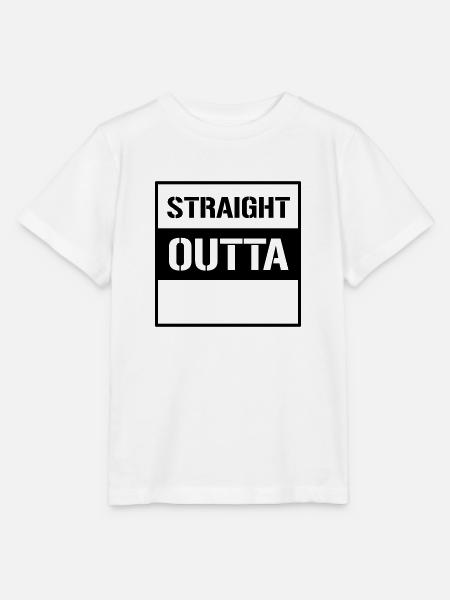 straight outta - Stanley/Stella Kinder T-Shirt MINI CREATOR  - Weiß