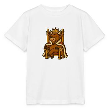Cow with crown on throne - Stanley/Stella MINI CREATOR Kids’ T-Shirt - white - Front - Maike (125cm)