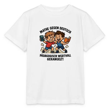 Mathe Deutsch Duell Rangeln - Stanley/Stella Kinder T-Shirt MINI CREATOR  - Weiß - Vorne - Maike (125cm)
