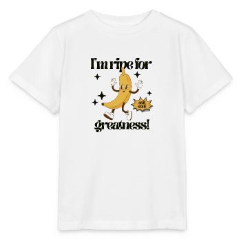 I'm Ripe for Greatness – Retro Banana Cartoon - Stanley/Stella MINI CREATOR Kids’ T-Shirt - white - Front - Maike (125cm)