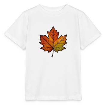 Feuille Automne Feuille d’érable - T-shirt bio MINI CREATOR Stanley/Stella Enfant - blanc - Devant - Maike (125cm)