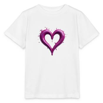 Splattering Pink Heart - Stanley/Stella MINI CREATOR Kids’ T-Shirt - white - Front - Maike (125cm)